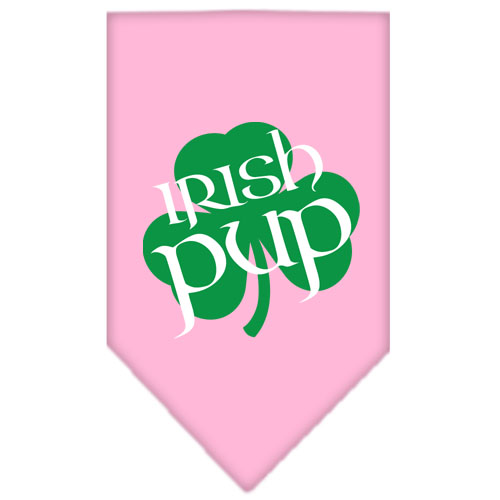Irish Pup Screen Print Bandana Light Pink Large